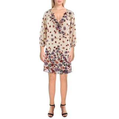 

Женское розовое платье длиной до колена London Times Petites  BHFO 5655, Pink multi