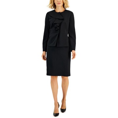 Женский костюм Le Suit с черной юбкой из крепа с оборками 18 BHFO 7702