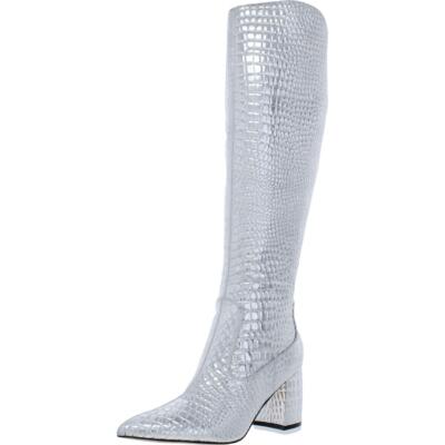

Женские сапоги до колена Marc Fisher Retie 6 Heels с тиснением BHFO 9421, Silver ll, Retie 6