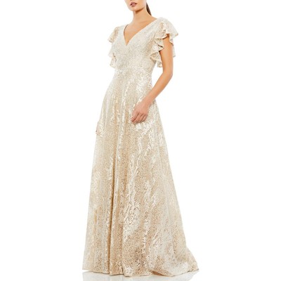 

Mac Duggal Женское вечернее платье цвета слоновой кости с украшением  BHFO 8894, Ivory nude