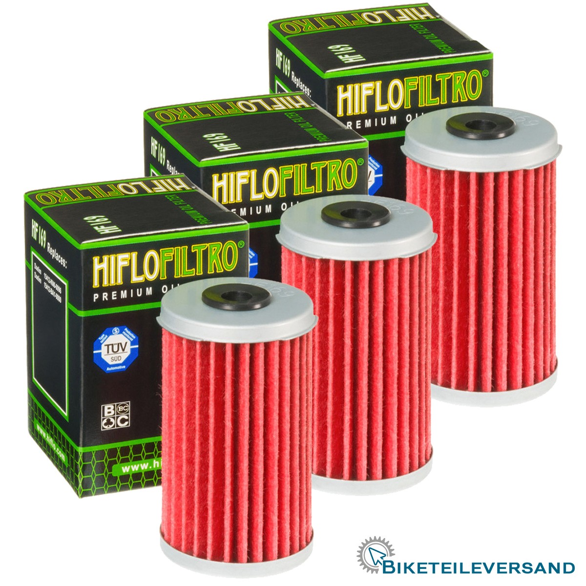 3X HIFLO Premium Ölfilter HF169