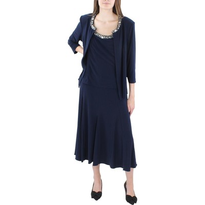 

Женское темно-синее платье из 2 предметов Alex Evenings с жакетом Evening  BHFO 1290, Navy