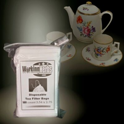 100 pcs Disposable Filter Drawstring Flip Empty Teabags Herbs Loose leaf Tea Bag