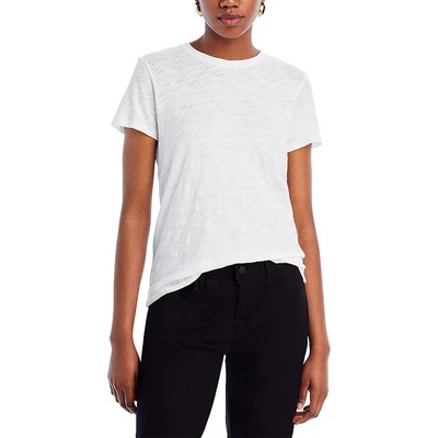 ATM Womens Schoolboy White Slub Crew Neck Tee T-Shirt Top S BHFO 3952