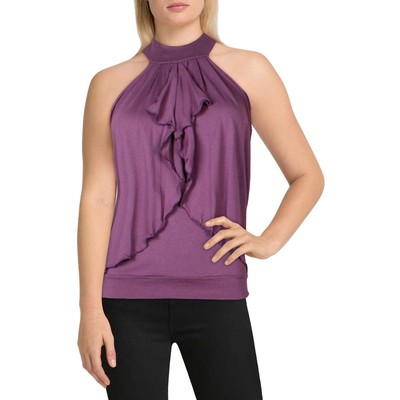 

Rebecca Beeson Женская Фиолетовая Блузка с Каскадными Рюшами и Холтером Топ Рубашка  BHFO 2472, Sugar beet