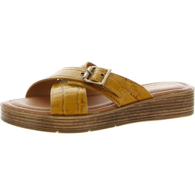 

Женские шлепанцы Bella Vita Con-Italy Tan 7 Medium (B,M) BHFO 9626, Mustard croco italian leather, Con-Italy