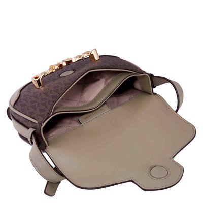 Pre-owned Michael Kors Ladies Hally Extra-small Embellished Logo Crossbody Bag- Green