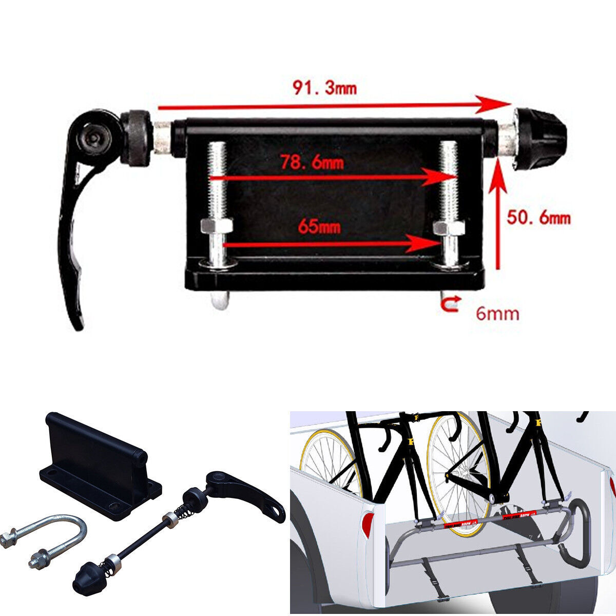 Bike Quick Release Fork Mounts Carrier Holder For Auto Picku
