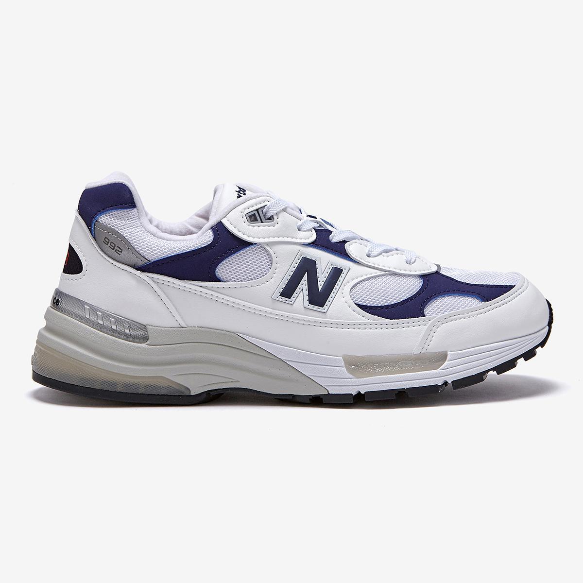 

New Balance 992 Made in USA Бело-темно-синие мужские кроссовки M992EC, White/navy, New Balance 992