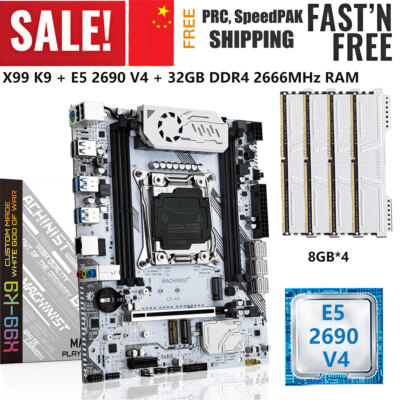 X99 K9 Motherboard Xeon E5 2690 V4 LGA 2011-3 32GB DDR4 2666MHz RAM M.2 SATA3.0