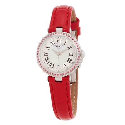 Tissot Bellissima Маленькие женские кварцевые часы с белым циферблатом MOP T1260106611300