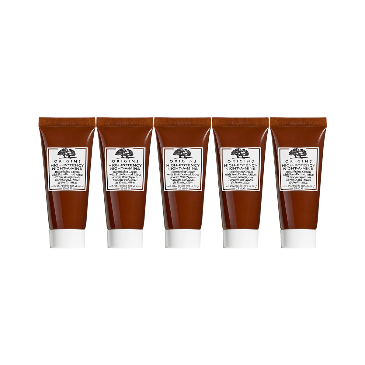 5 PACK Origins High Potency Night A Mins Resurfacing Cream 0.5 Oz /15ml Travel