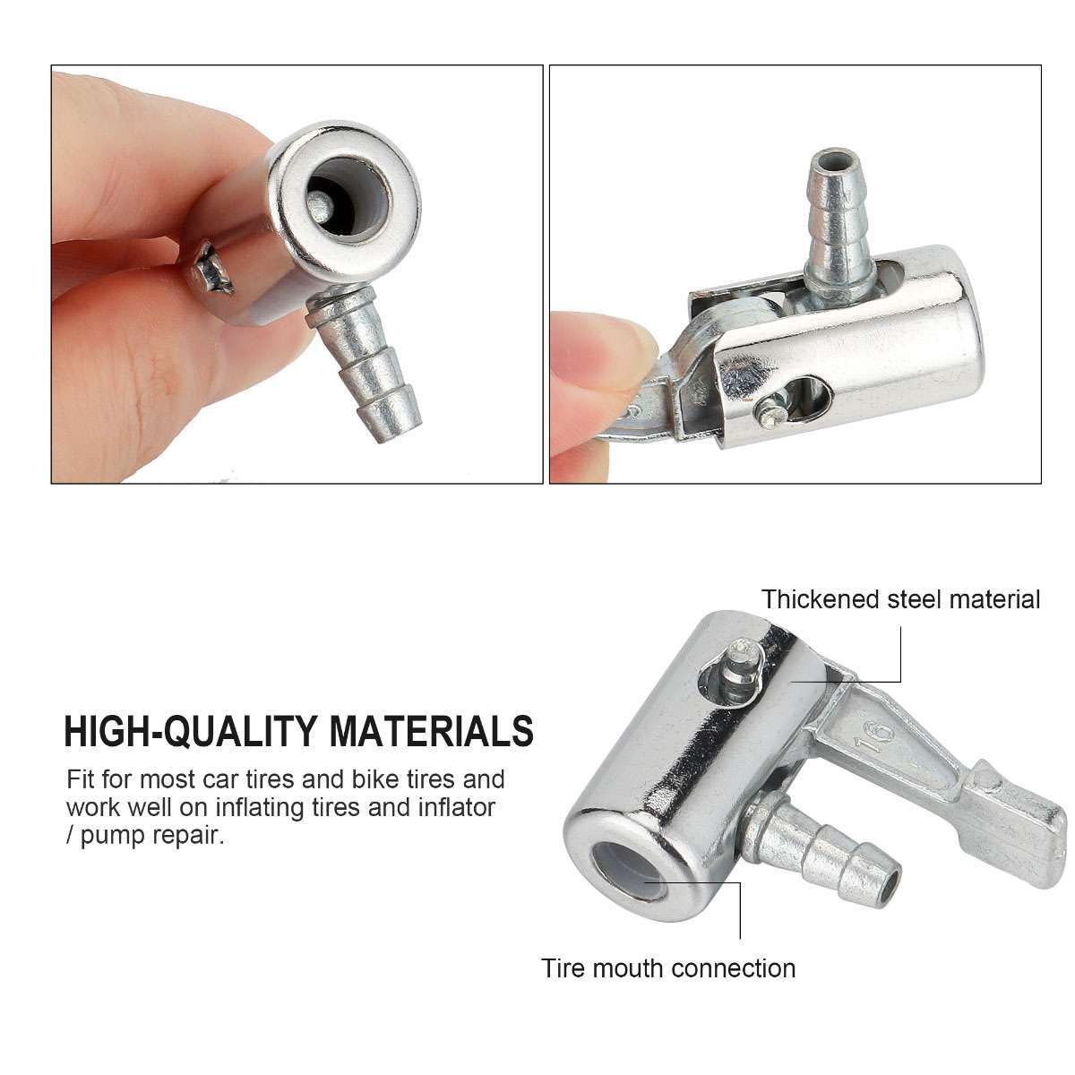 2PC 1/4" NPT Lock On Tire Inflator Locking Air Chuck Air Hose Attachment for Car