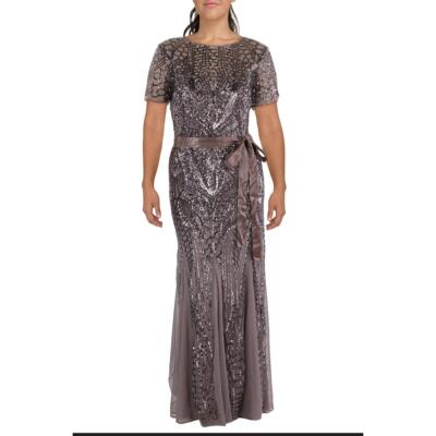 Женское вечернее платье R&M Richards из темно-серого цвета с блестками, 20W BHFO 6858