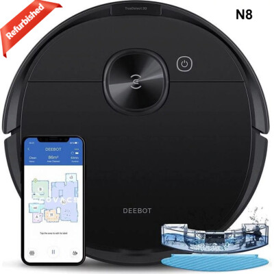 Refurbished ECOVACS Deebot Ozmo N8 Cleaner Vacuum Mop Robot W/Auto-empty Station