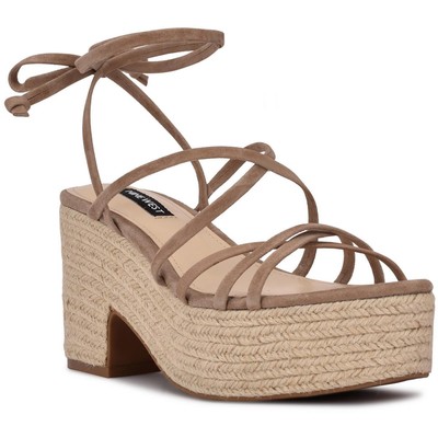 Nine West Womens Riplee  Taupe Suede Espadrilles Shoes 12 Medium (B,M) BHFO 1541