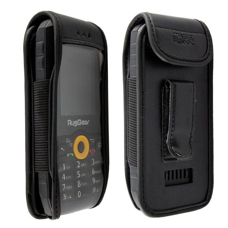 Caseroxx Sac Cuir Avec Clip Ceinture Pour Ruggear Rg150 En Noir Fait De Cuir Art
