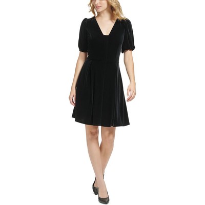 Женское черное бархатное платье-сорочка длиной до колен от Karl Lagerfeld Paris 14 BHFO 5302