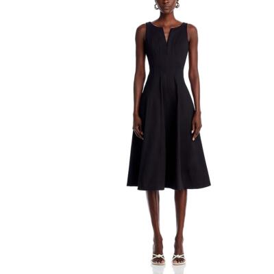 Женское миди-платье А-силуэта длиной ниже колена с разрезом на шее цвета морской волны BHFO 8493