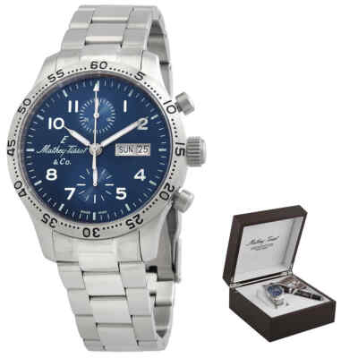 Мужские часы Mathey-Tissot Type 21 с хронографом и автоматическим синим циферблатом H1821CHATBUG