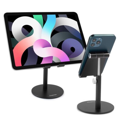 New Aluminum Foldable Stand Holder for Desk Cell Phone iPhone iPad Tablet Black