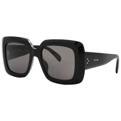 Pre-owned Celine Bold 3 Dots Grey Square Ladies Sunglasses Cl40263i 01a 54 Cl40263i 01a 54 In Gray