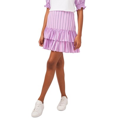 

Женская присборенная мини-юбка в полоску выше колена Riley - Rae BHFO 8532, Lilac petal