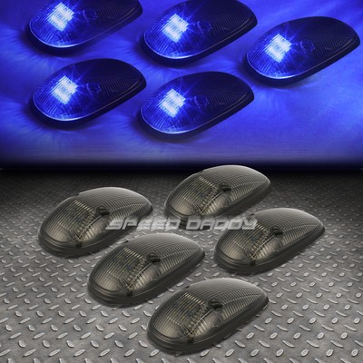 ДЛЯ 99-01 DODGE RAM 5ШТ СИНИЕ СВЕТОДИОДНЫЕ ДЫМОВЫЕ ЛИНЗЫ НА КРЫШЕ КАБИНЫ, ХОДОВЫЕ ОГНИ, ГАБАРИТНЫЕ ОГНИ