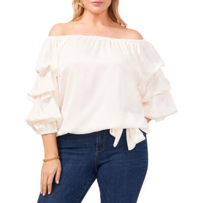 

Женская блузка с открытыми плечами длиной 3/4 Vince Camuto, плюс BHFO 6523, New ivory