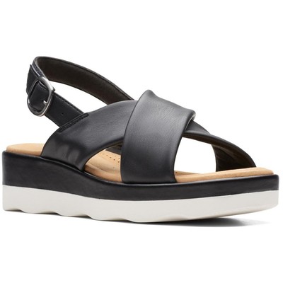 

Женские черные сандалии Clarks Clara Cove на плоской платформе, ширина 9,5 дюйма (C, D, W) BHFO 5265, Черный