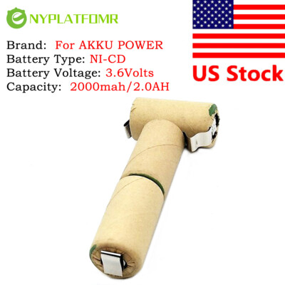 SOLDERING REQUIRED 2000mah For AKKU POWER 3.6V NiCD Battery pack CD P716