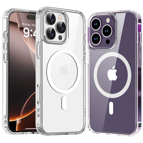 For iPhone 16 14 13 12 Pro Max Clear Case MagSafe Shockproof