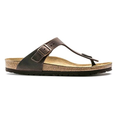 BIRKENSTOCK BIRKENSTOCK GIZEH OILED LEATHER SANDALS - REGULAR UNISEX MEN'S WOMEN'S - HABANA