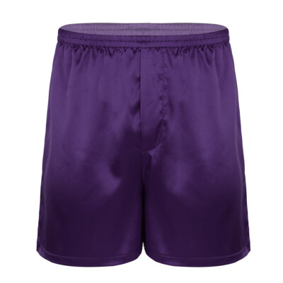 US Men's Shorts Silk Satin Boxer Pajamas Shorts Sleepwear Underwear Sleep Shorts