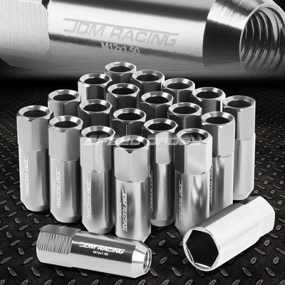 20X60 ММ АНОДИРОВАННАЯ КОЛЕСНАЯ ГАЙКА С ОБОДОМ + ПЕРЕХОДНОЙ КЛЮЧ CORVETTE MALIBU IMPALA СЕРЕБРИСТОГО ЦВЕТА