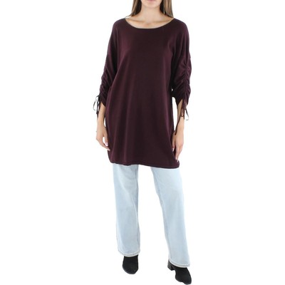 

Женский фиолетовый свитер миди Max Studio с завязками и рюшами,  BHFO 3704, Heather wine