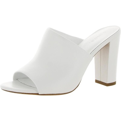 

Женские белые кожаные шлепанцы Vince Hanna 7 Medium (B,M) BHFO 1990, Optic white leather