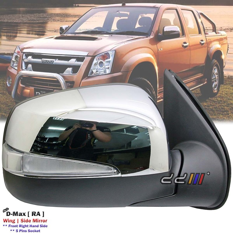 トップフォース系 Chrome Left Exterior Side Mirror w/LED 5P For Isuzu D-Max