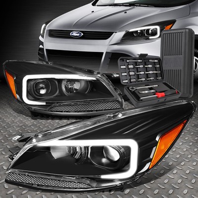 ДЛЯ 13-16 FORD ESCAPE LED DRL ЧЕРНЫЙ/ЯНТАРНЫЙ УГЛОВОЙ ПРОЕКТОР ФАР + НАБОР ИНСТРУМЕНТОВ