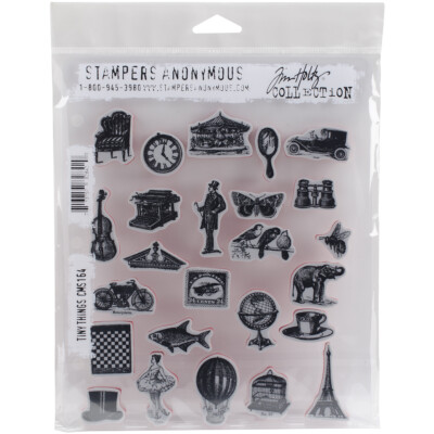 Stampers Anonymous Tim Holtz Cling Stamps 7''X8.5''-Tiny Things