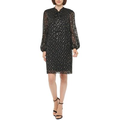 

Женское плиссированное мини-платье с короткими рукавами DKNY BHFO 2485, Black/gold
