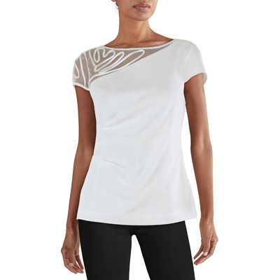 

Женская блузка цвета слоновой кости Adrianna Papell с короткими рукавами и топом  BHFO 3017, Цвет слоновой кости