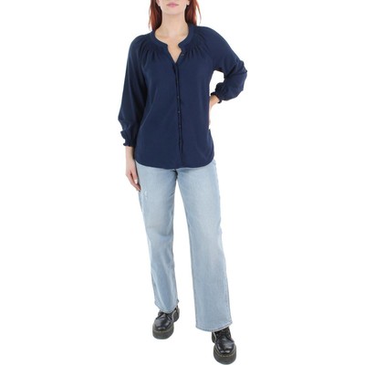 

Женский темно-синий пуловер с воротником на пуговицах Democracy  BHFO 7278, Navy