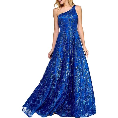 TLC Say Yes To The Prom Womens Blue Evening Dress Gown Juniors 7/8 BHFO 2095