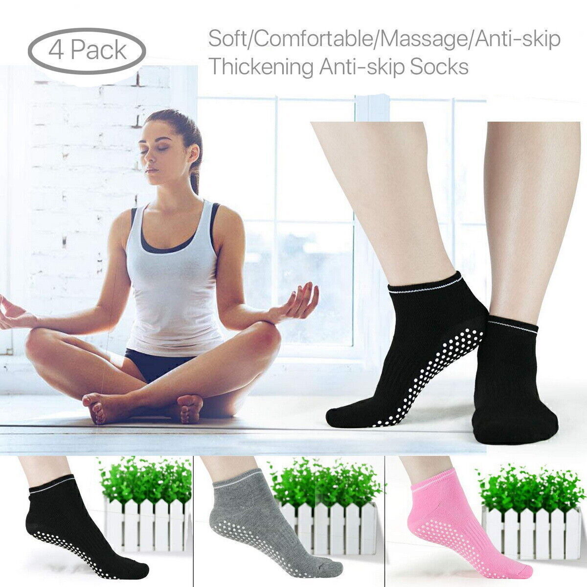 Ballet Sport Gym Non-slip Cotton Pilates Exercise Grips
