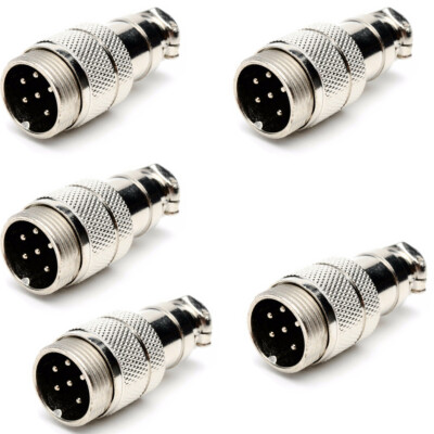 5x 6 Pin Male Microphone Panel Chassis Connector,B6P
