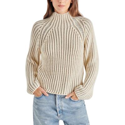 Женский свитер с воронкообразным вырезом Steve Madden Terra White из трикотажа кабельной вязки XS BHFO 5901