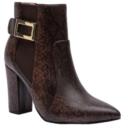 

JANE AND THE SHOE Женские коричневые ботильоны Dora 8,5, средний размер (B,M) BHFO 8944, Brwon snake, Dora