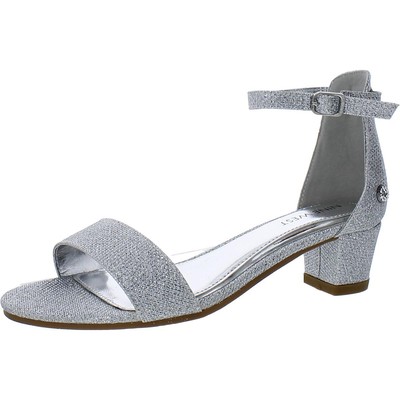 Серебристые нарядные туфли на каблуке Nine West Girls 12,5 среднего размера (B, M) Little Kid BHFO 3651
