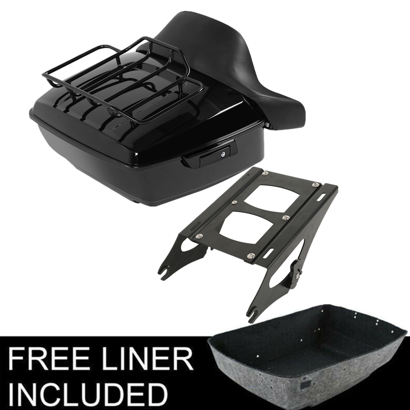 King Pack Trunk Mount Rack Fit For Harley Davidson Tour Pak Touring 14-24 Black